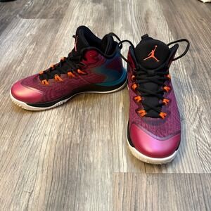 Nike Air Jordan Super Fly3 Fusion Pink Teal Basketball Shoes Youth‎ 6Y Athletic